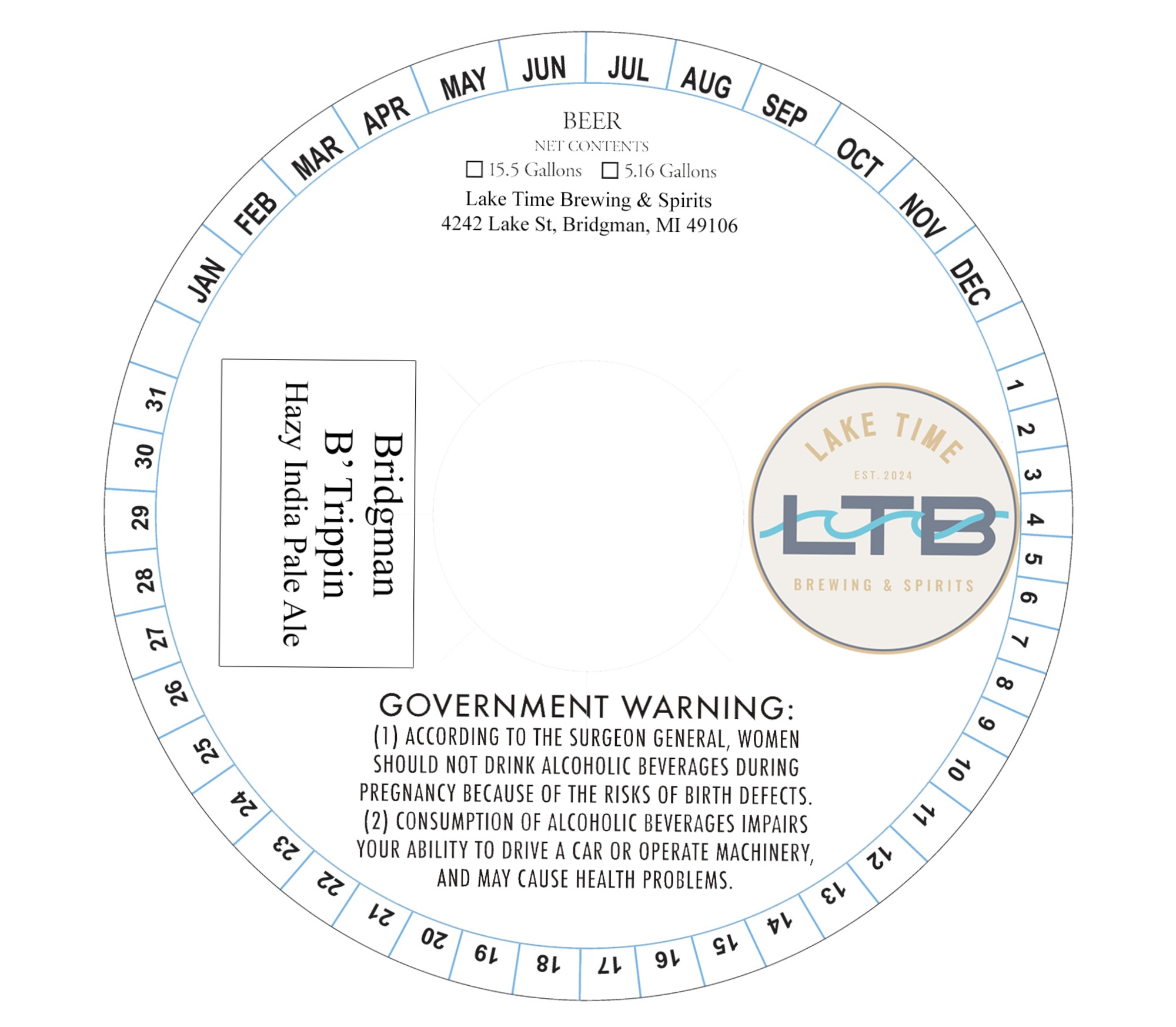 B’ Trippin’ by Lake Time Brewing & Spirits - beer label