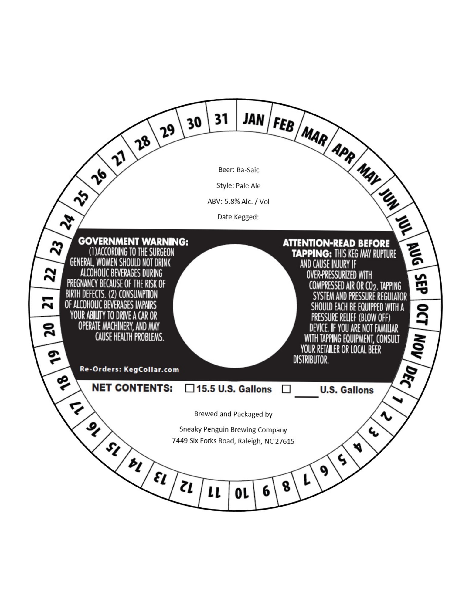 Ba-Saic by Sneaky Penguin Brewing Company - beer label