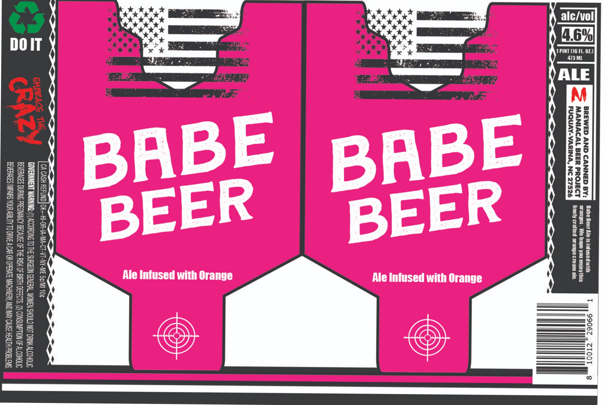 Babe Beer by Mother Earth Brewing Company - beer label