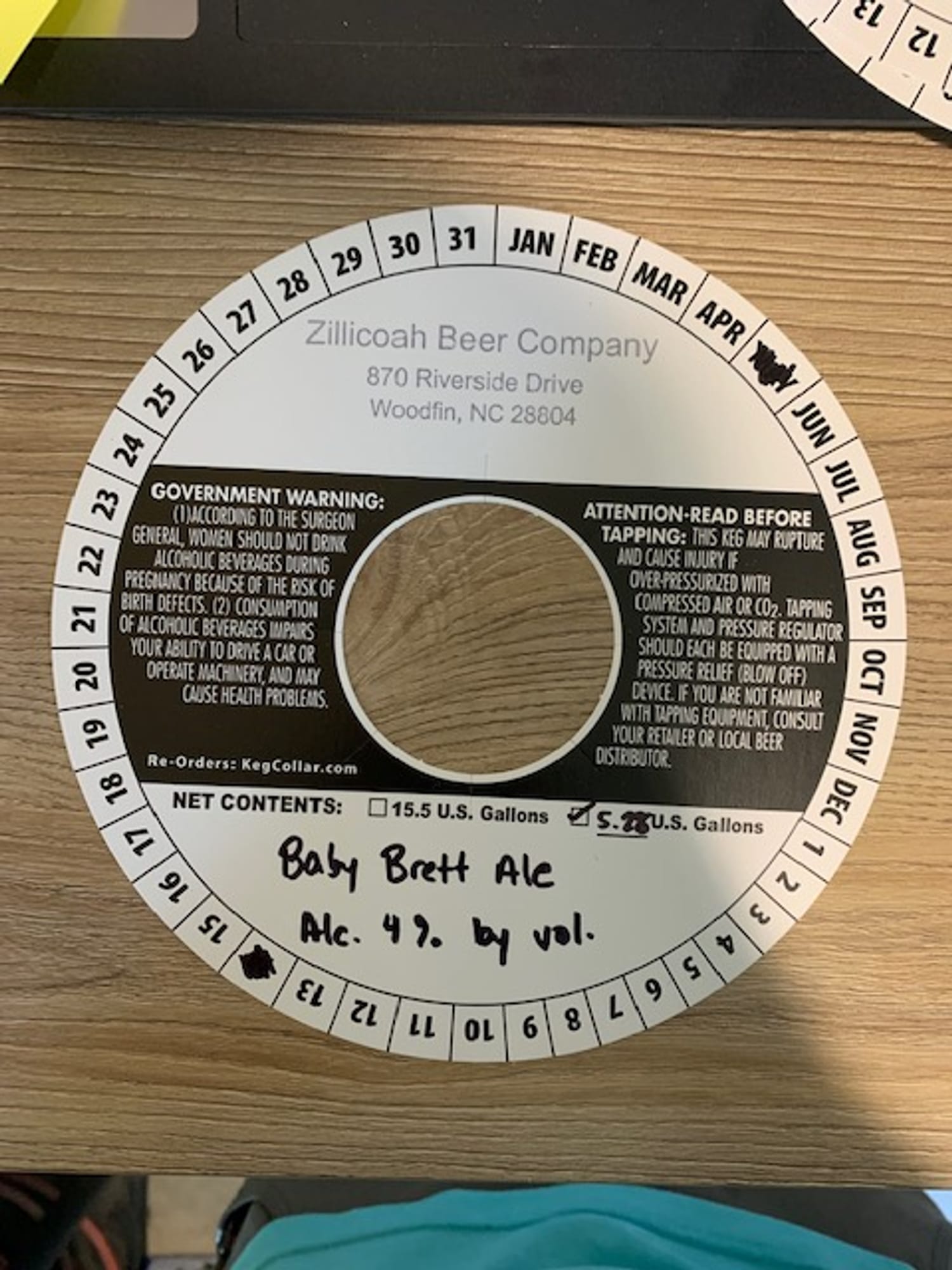 Baby Brett Ale by Zillicoah Beer Company - beer label