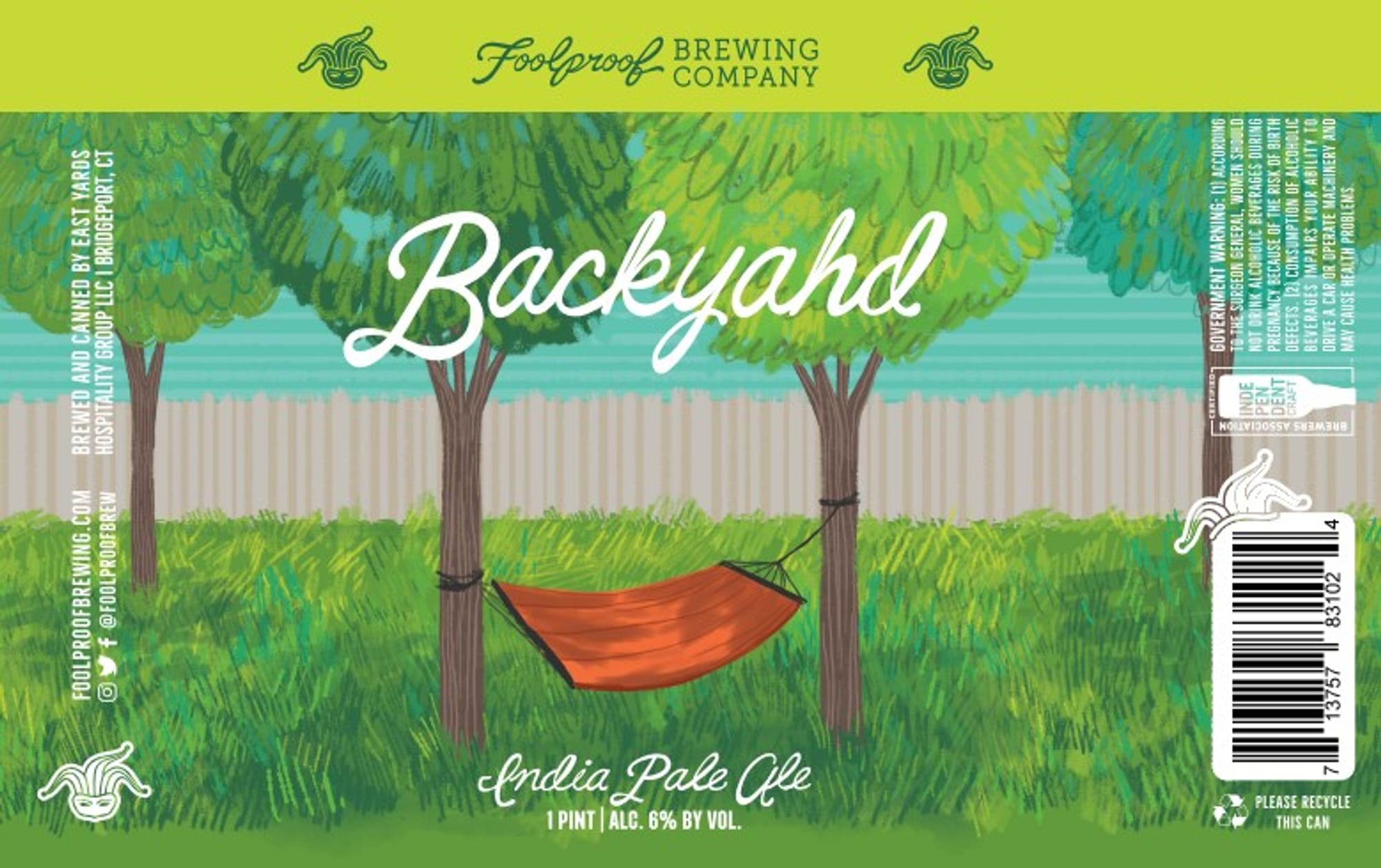 Backyard by Foolproof Brewing Company - beer label