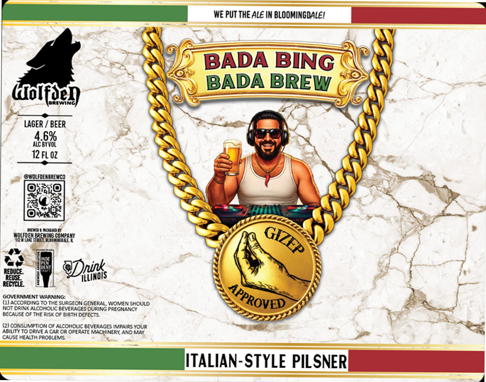 Bada Bing Brew by Wolfden Brewing - beer label