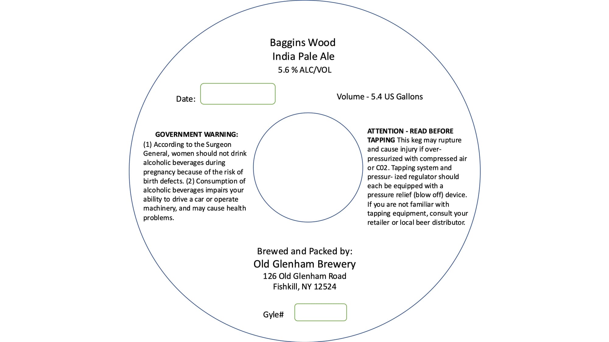Baggins Wood by Old Glenham Brewery - beer label