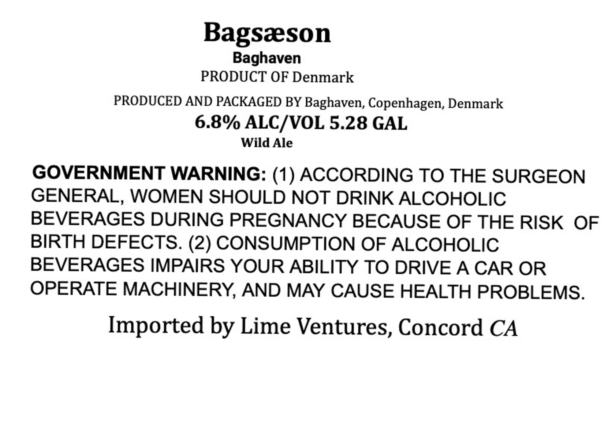 Baghsæson by Baghaven - beer label