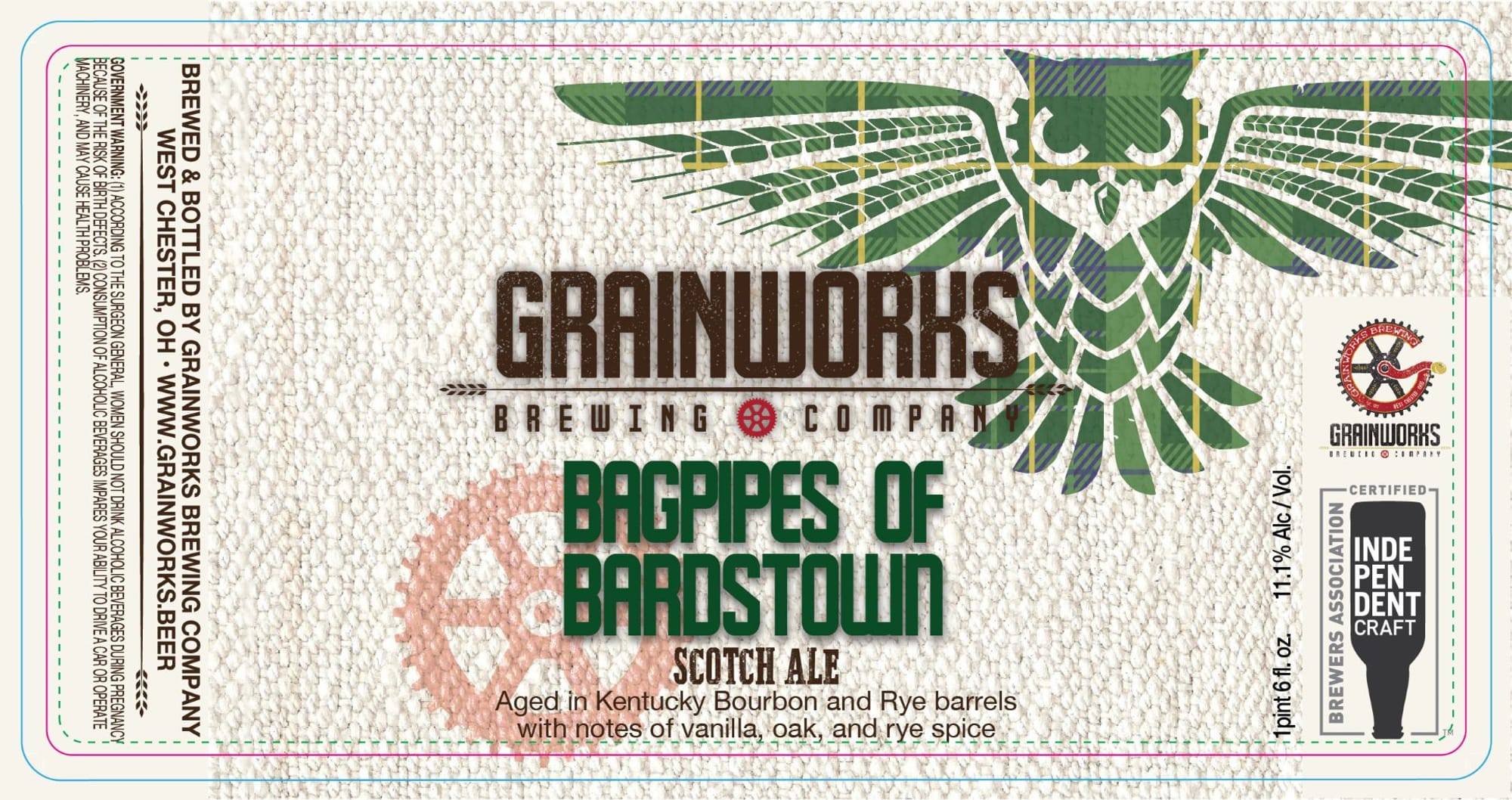Bagpipes of Bardstown by Grainworks Brewing Company - beer label