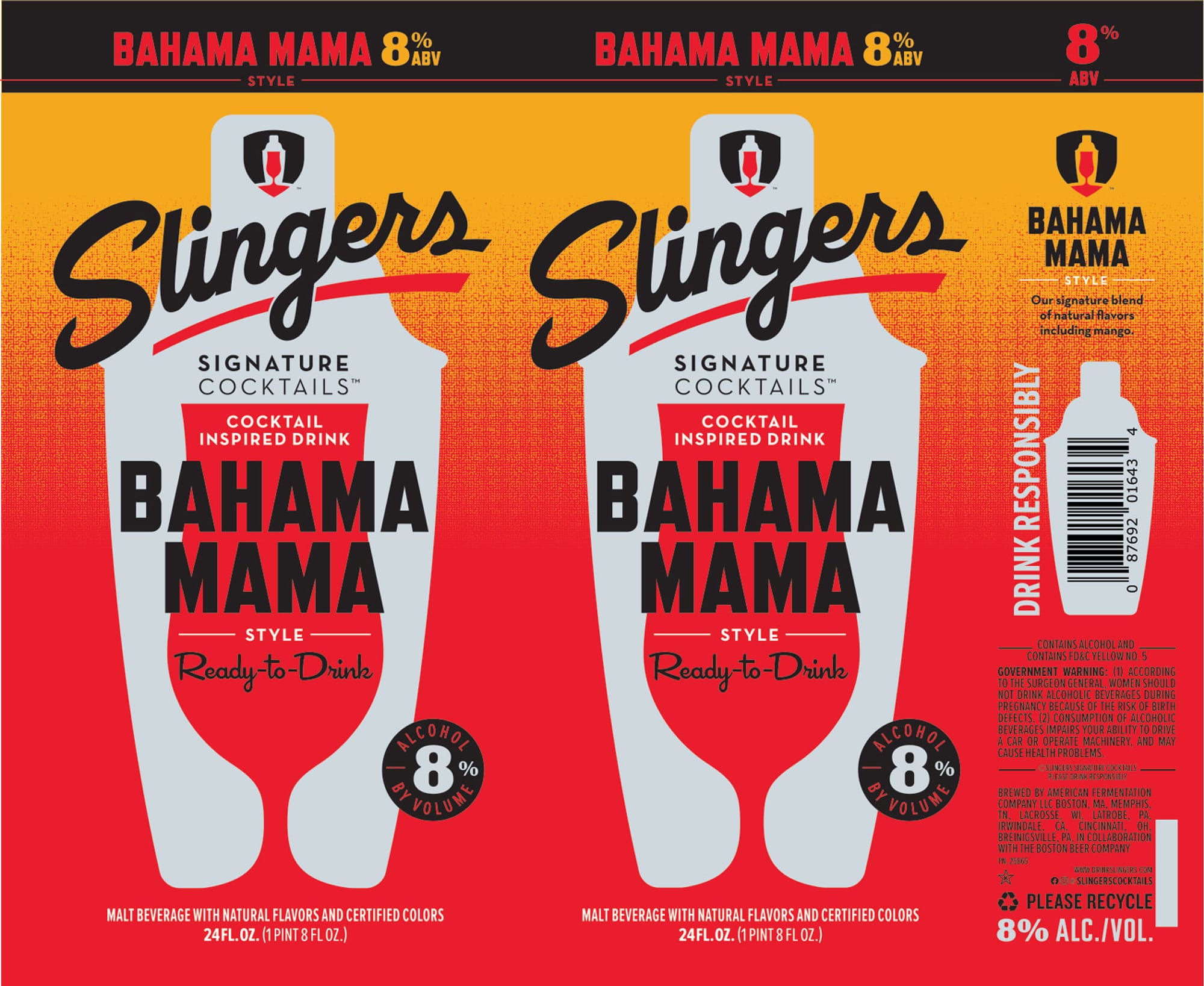 Bahama Mama Slingers Signature Cocktail by American Fermentation - beer label