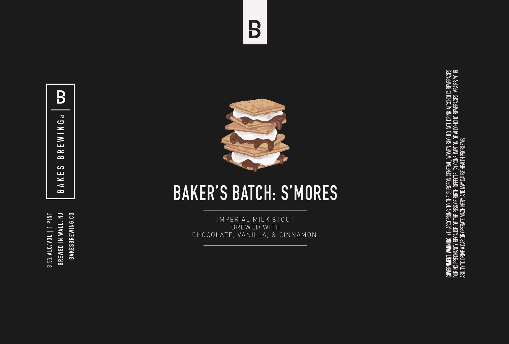 Baker’s Batch: S’mores by Bakes Brewing Co - beer label