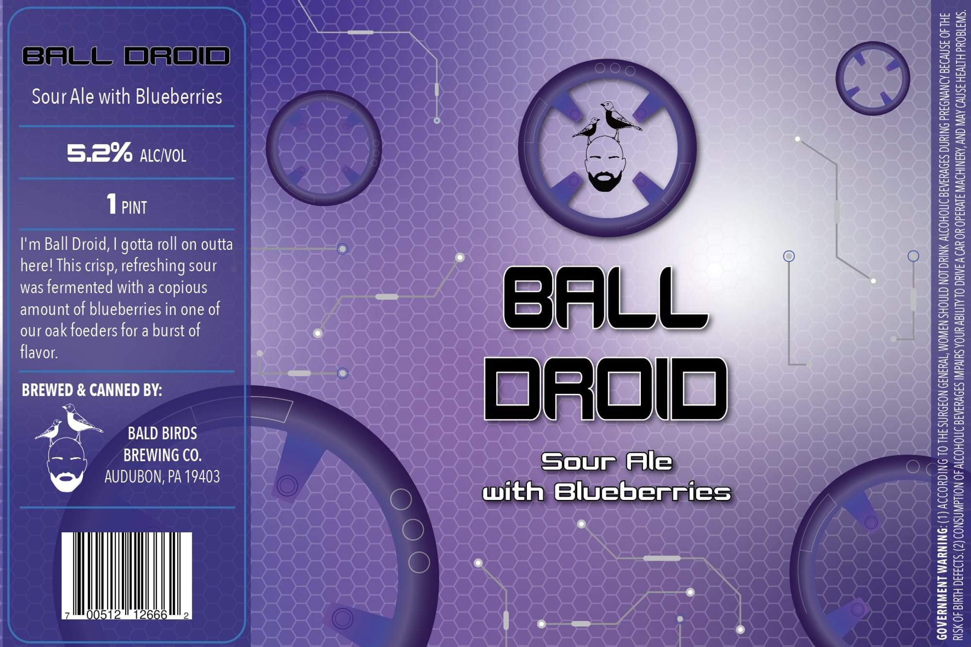 Ball Droid by Bald Birds Brewing Co. - beer label