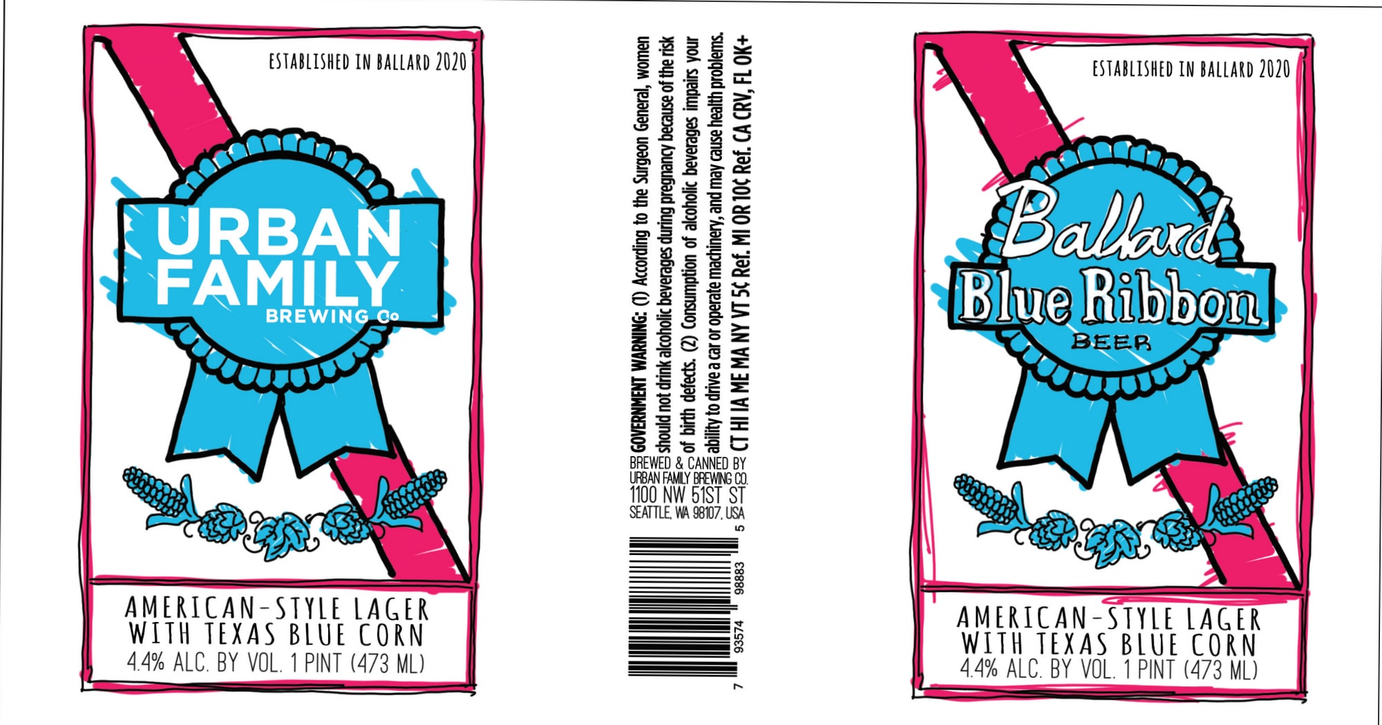 Ballard Blue Ribbon by Urban Family Brewing - beer label