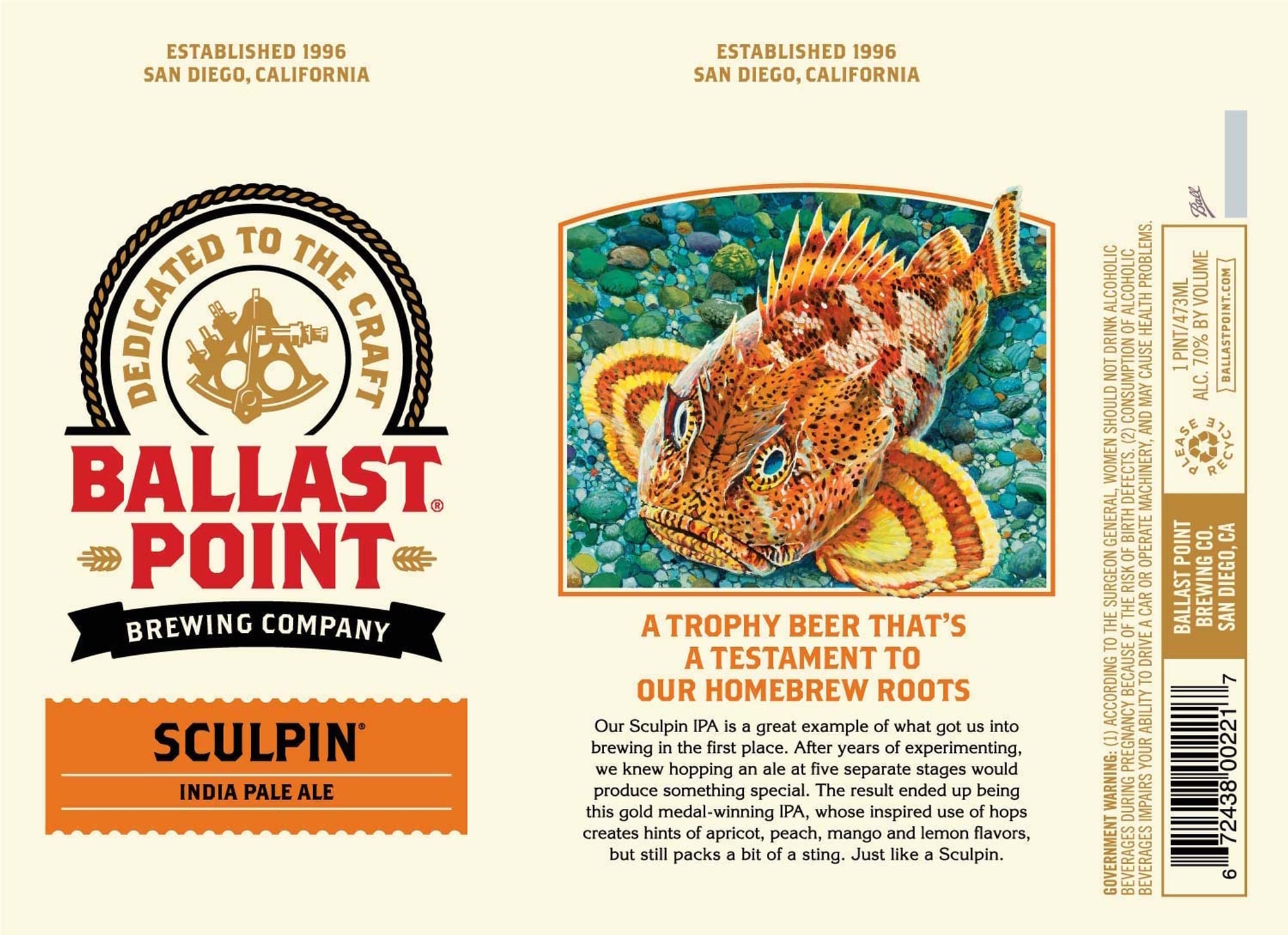 Sculpin IPA by Ballast Point - beer label