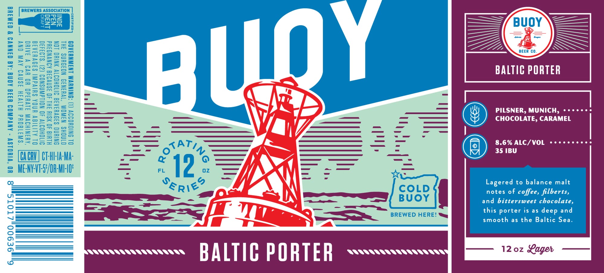 Baltic Porter by Buoy Beer Co. - beer label