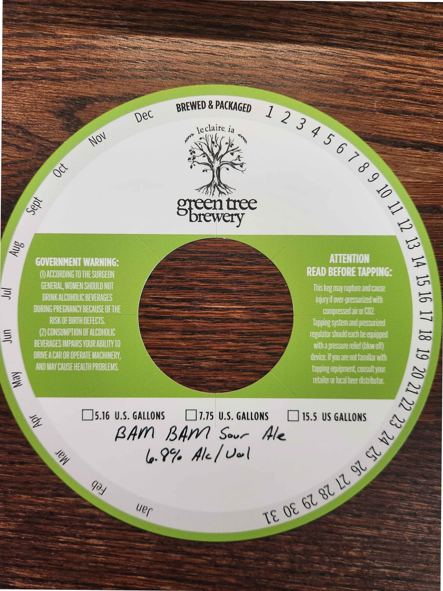 BAM BAM Sour Ale by Green Tree Brewery - beer label
