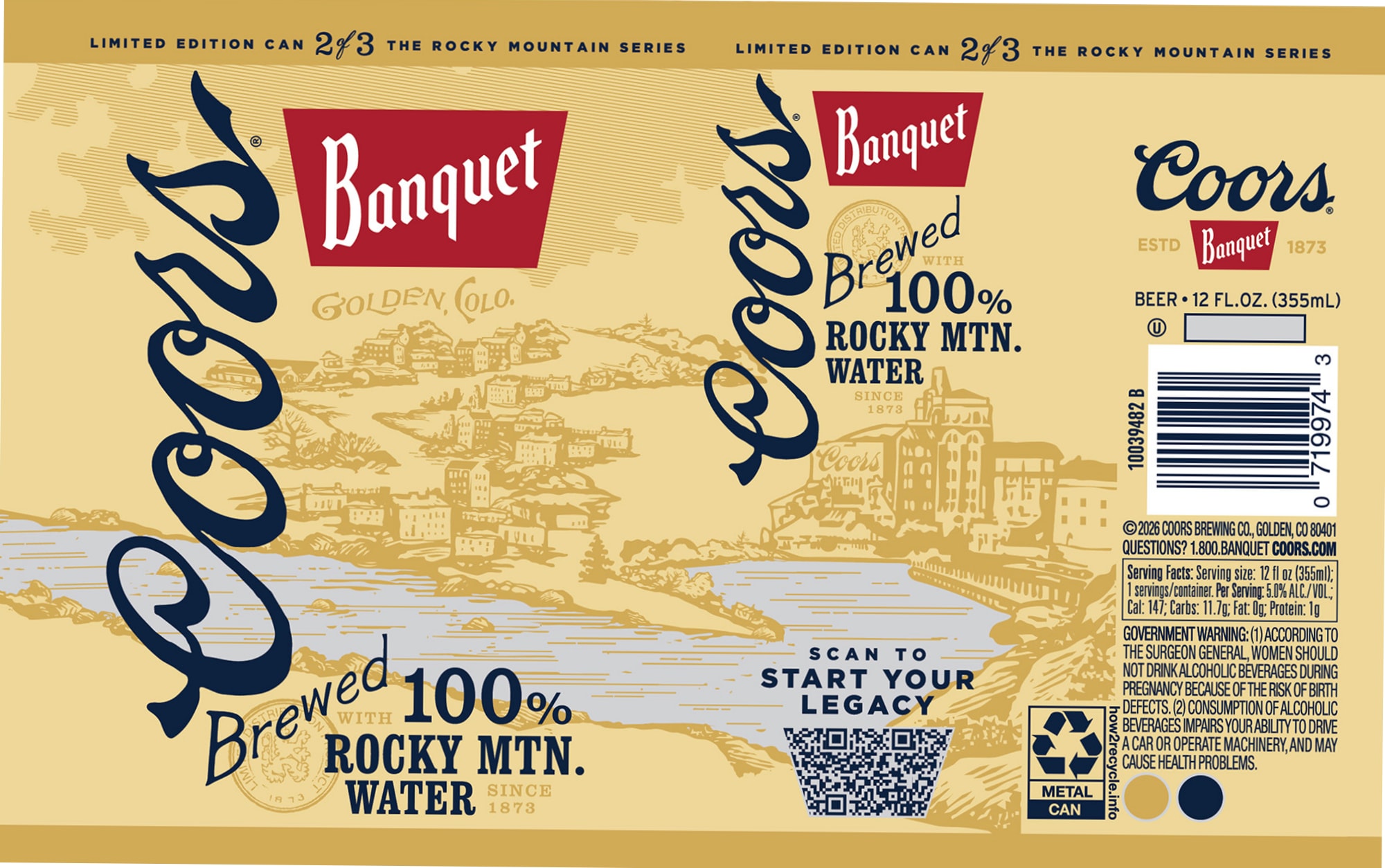 Banquet by Coors Brewing Co. - beer label