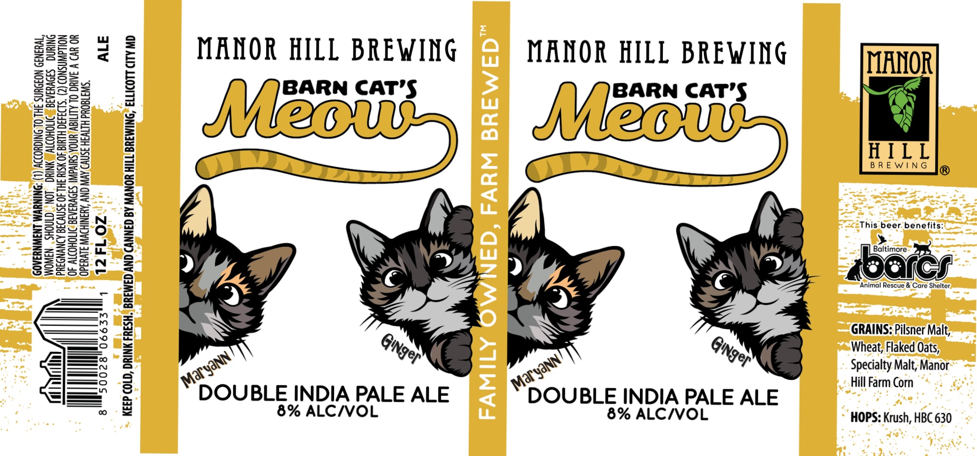 Barn Cat’s Meow by Manor Hill Brewing - beer label