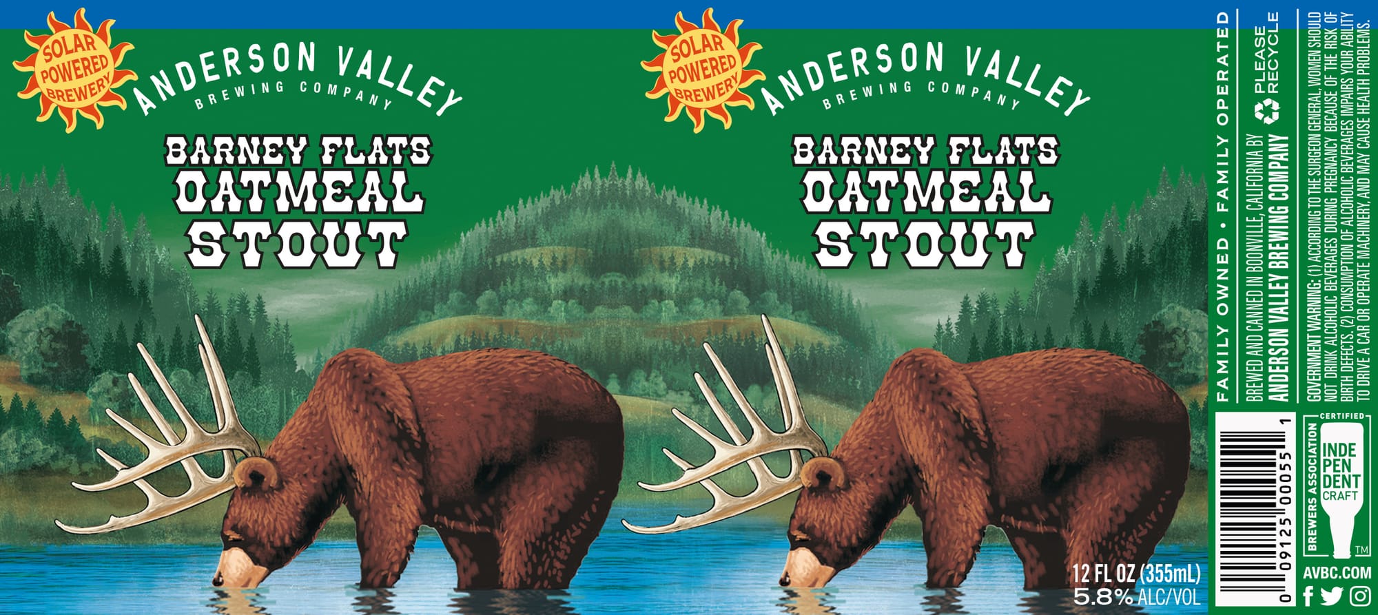 Barney Flats Oatmeal Stout by Anderson Valley Brewing Company - beer label
