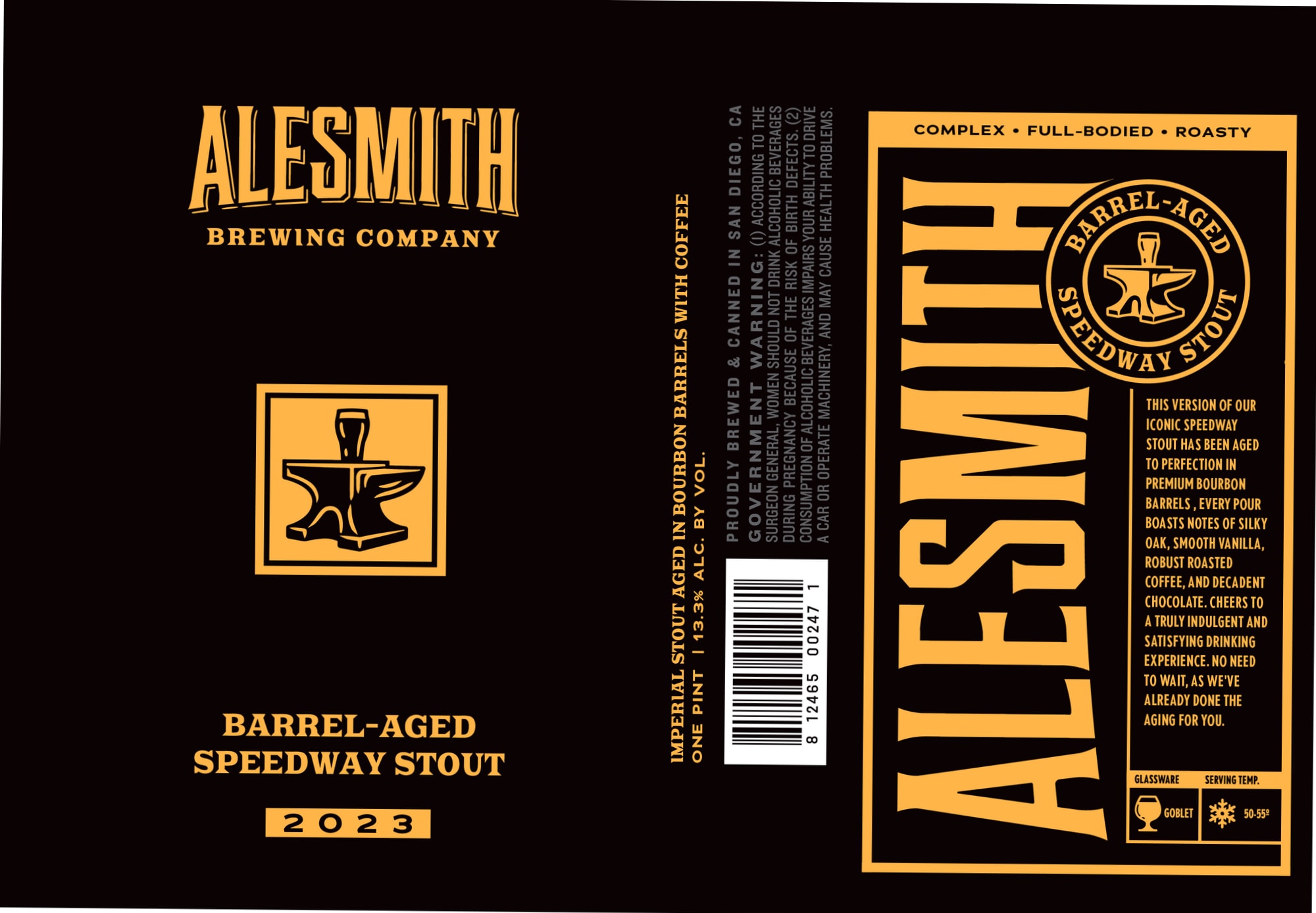 Barrel-Aged Speedway Stout 2023 by Alesmith Brewing Company - beer label