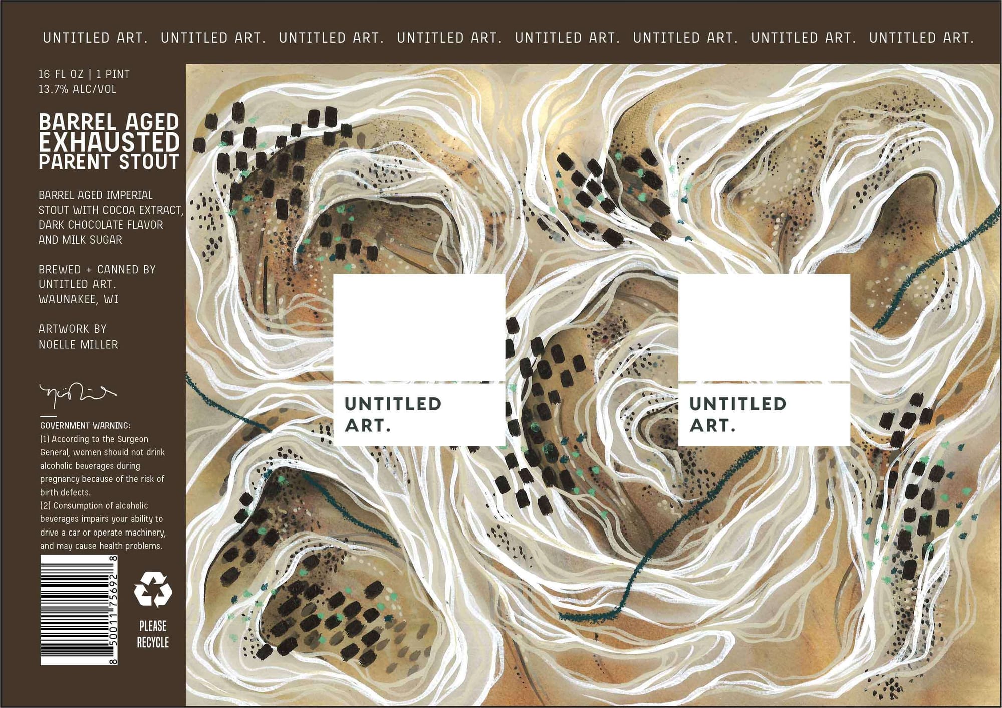 Barrel Aged Exhausted Parent by Untitled Art - beer label
