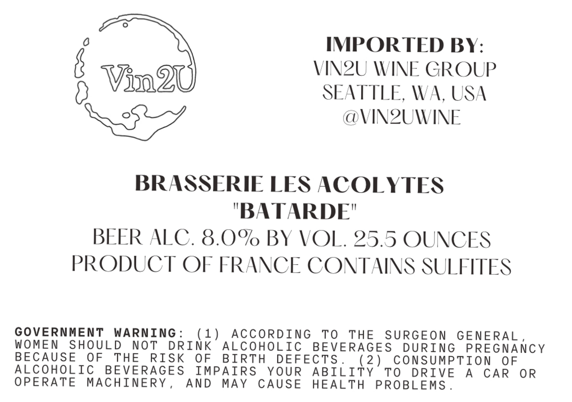 Batarde by Brasserie Les Acolytes - beer label