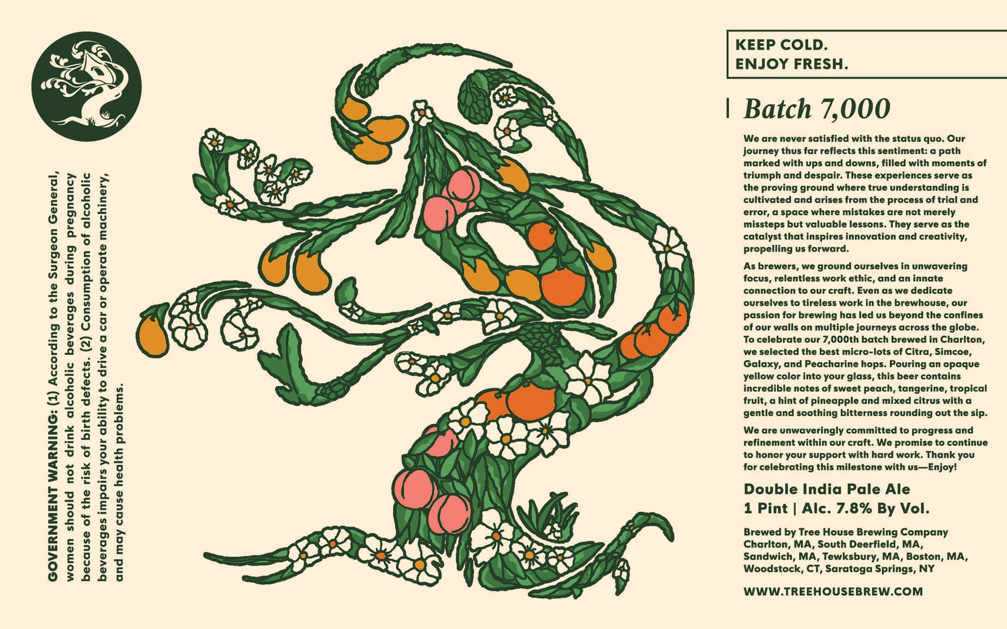 Batch 7,000 by Tree House Brewing Company - beer label