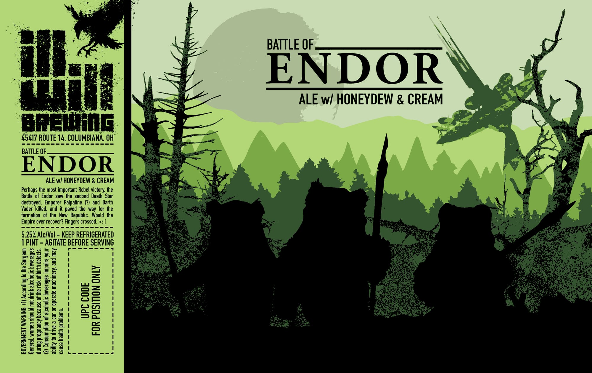 Endor Ale w/ Honeydew & Cream by Battle of Endor Brewing - beer label