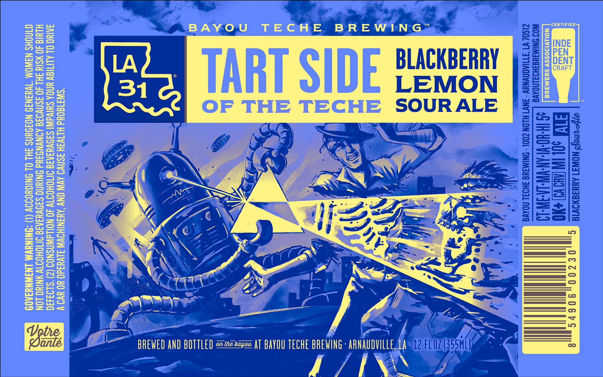 Tart Side Blackberry Lemon Sour Ale by Bayou Teche Brewing - beer label