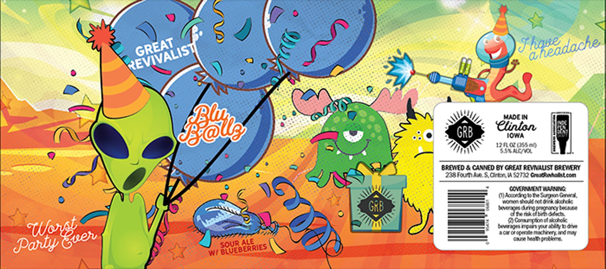 Blu Balls by Great Revivalist Brewery - beer label