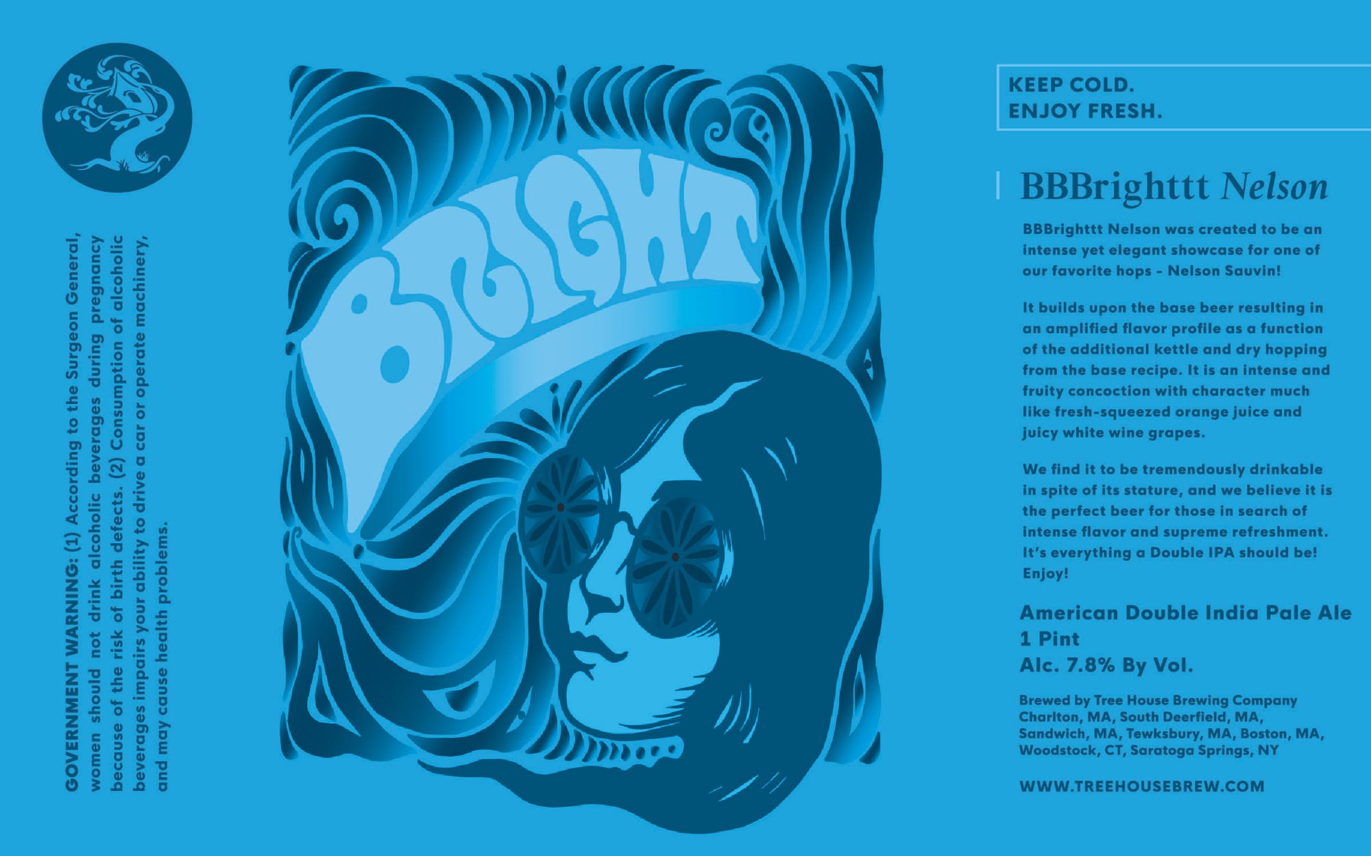 BBrighttt Nelson by Tree House Brewing Company - beer label