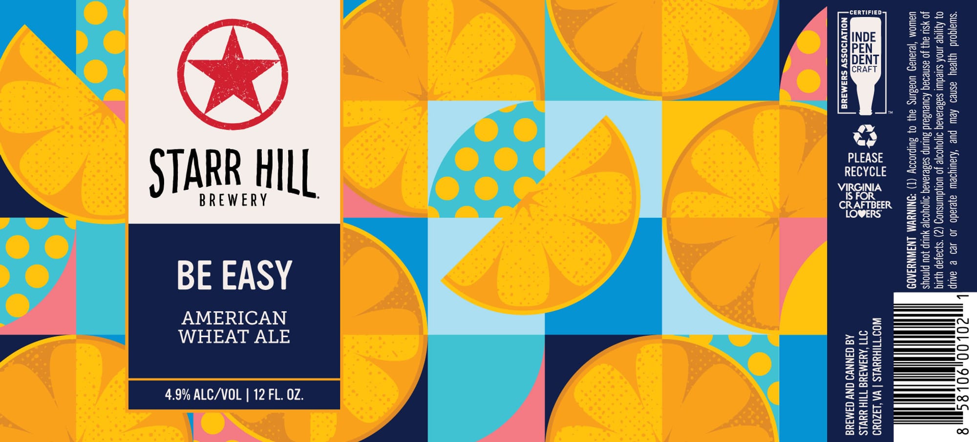 Be Easy by Starr Hill Brewery - beer label