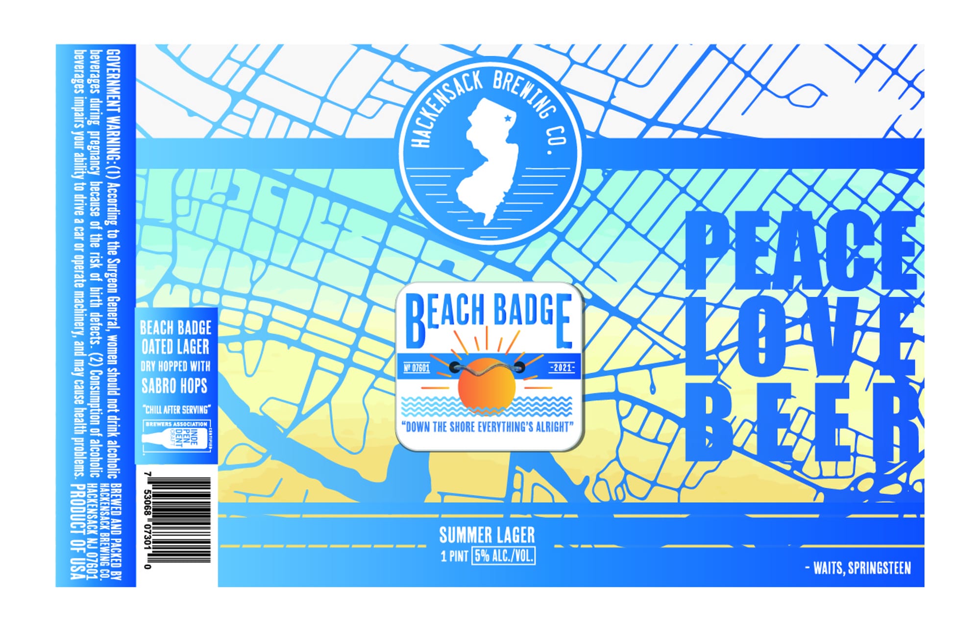 Beach Badge by Hackensack Brewing Co. - beer label