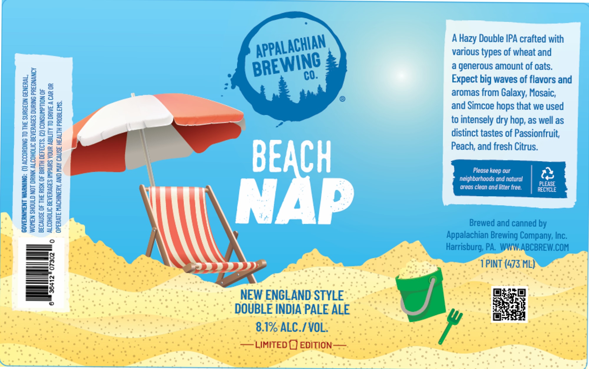 Beach Nap by Appalachian Brewing Co. - beer label