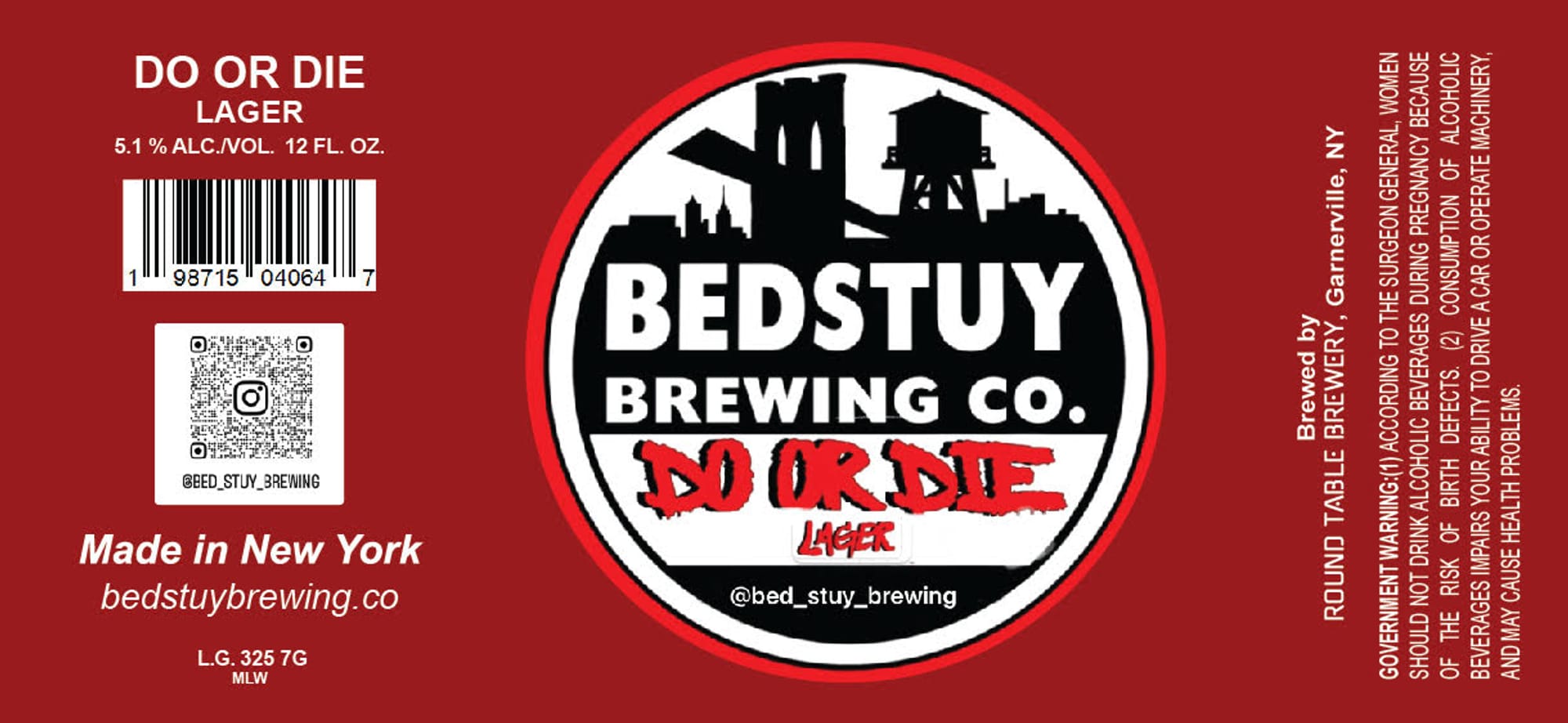 Do or Die Lager by Bedstuy Brewing Co. - beer label