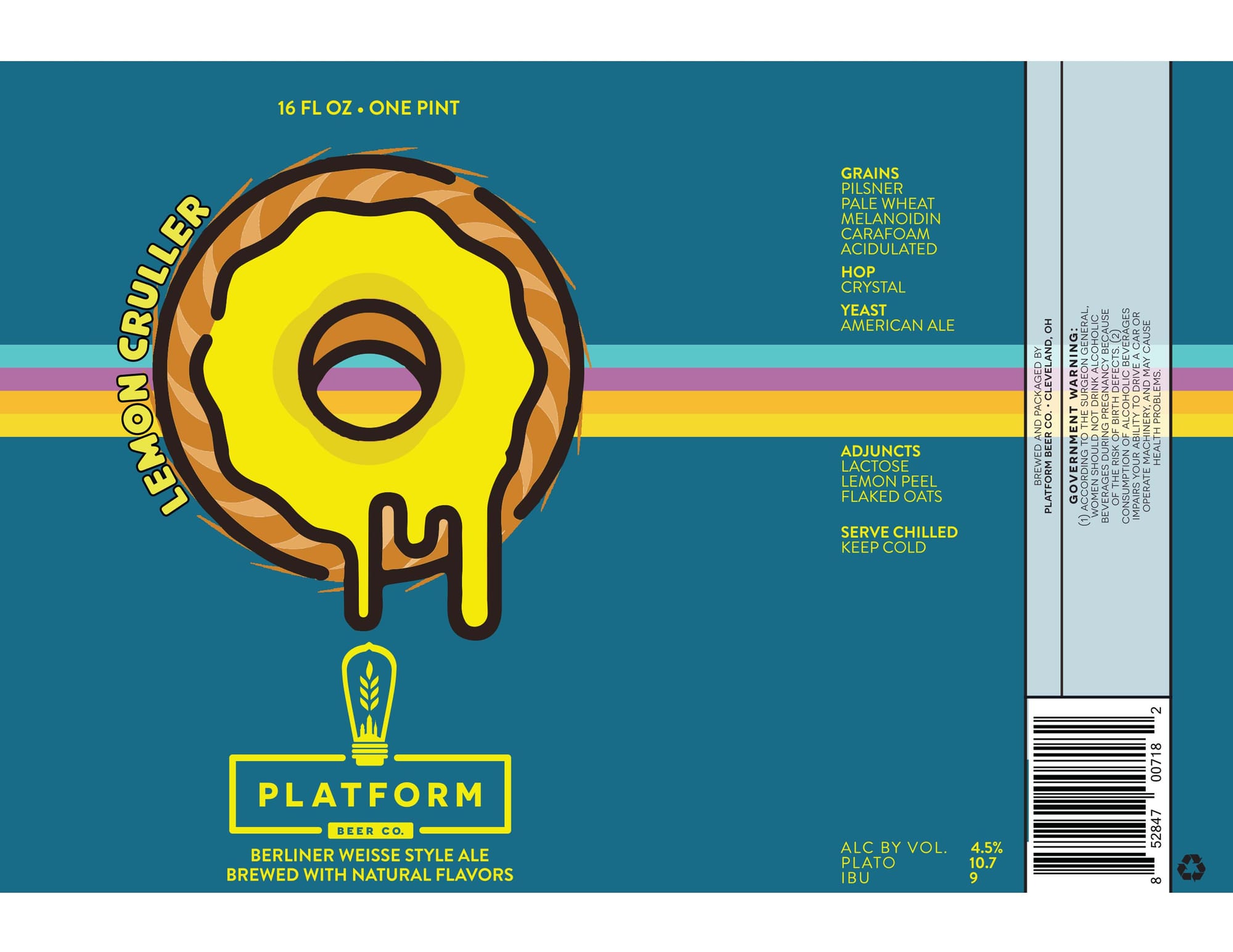 Lemon Cruller by Platform Beer Co. - beer label