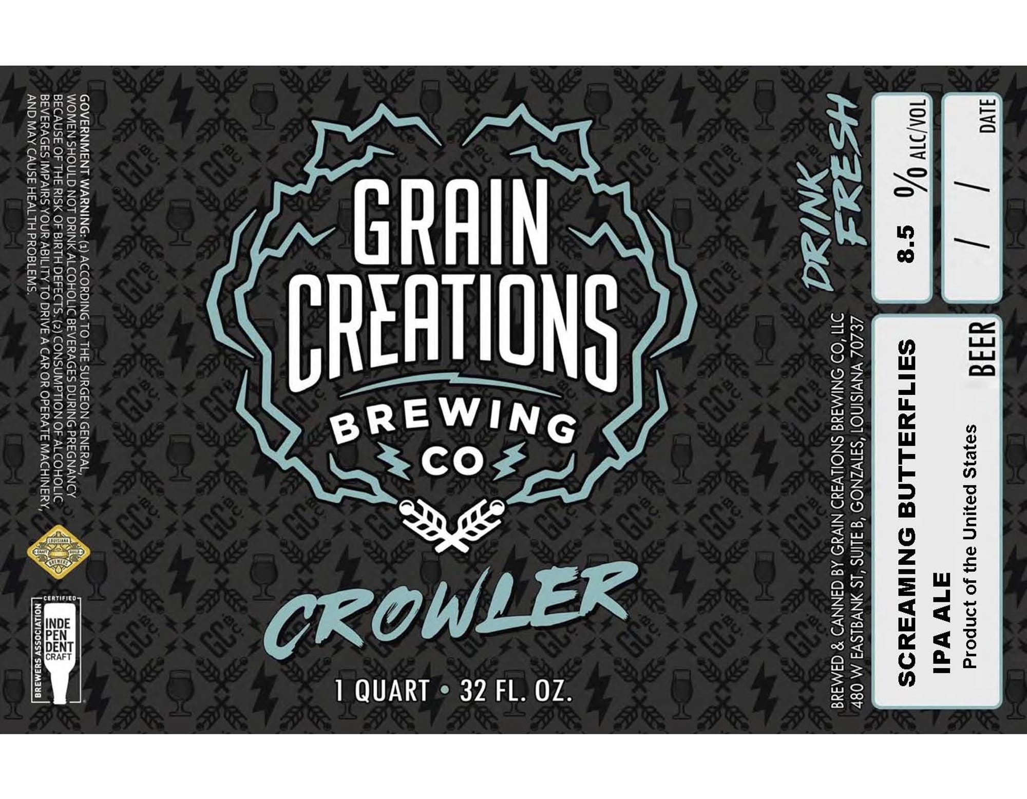 GRAIN CREATIONS BREWING CO - beer label