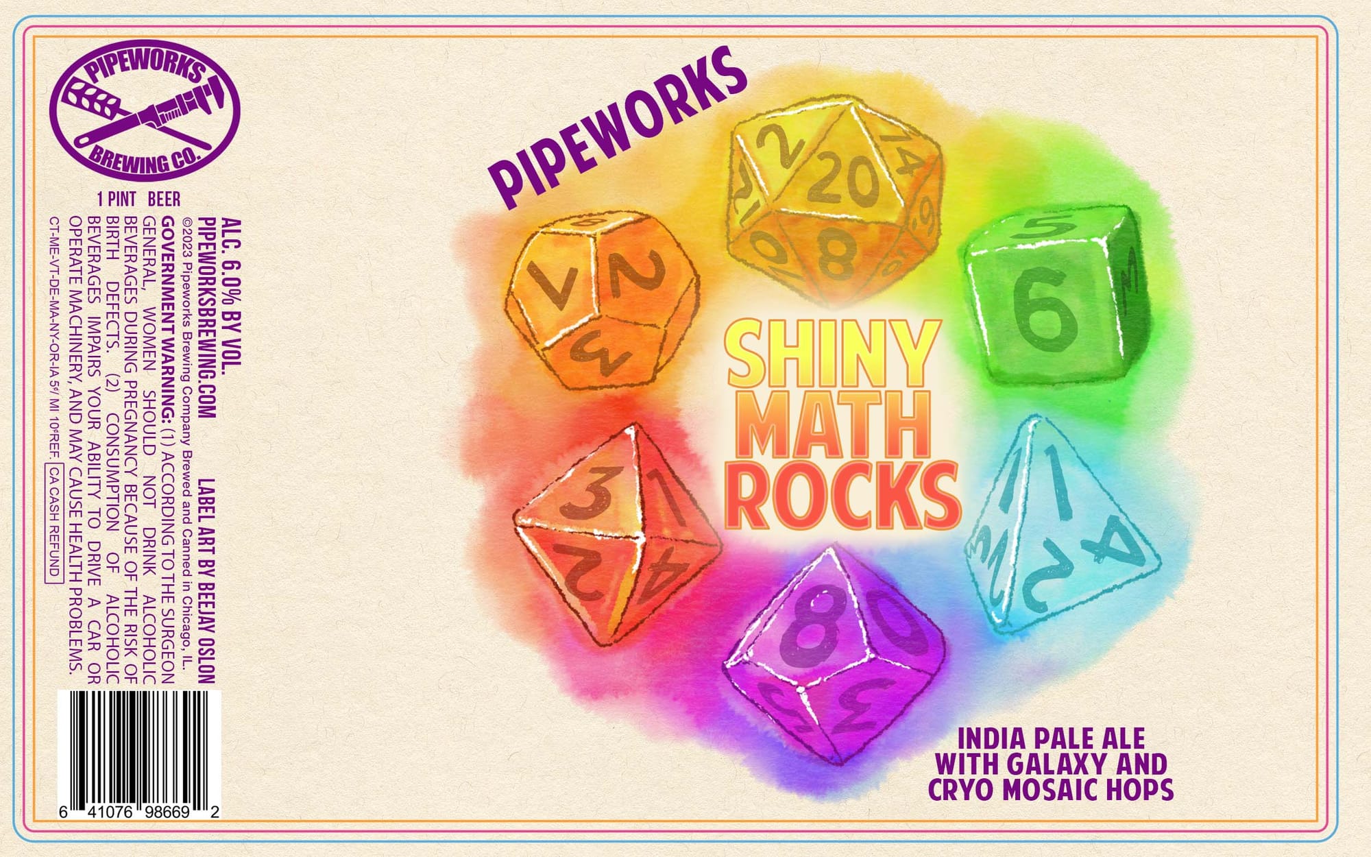 Shiny Math Rocks by Pipeworks Brewing Co. - beer label