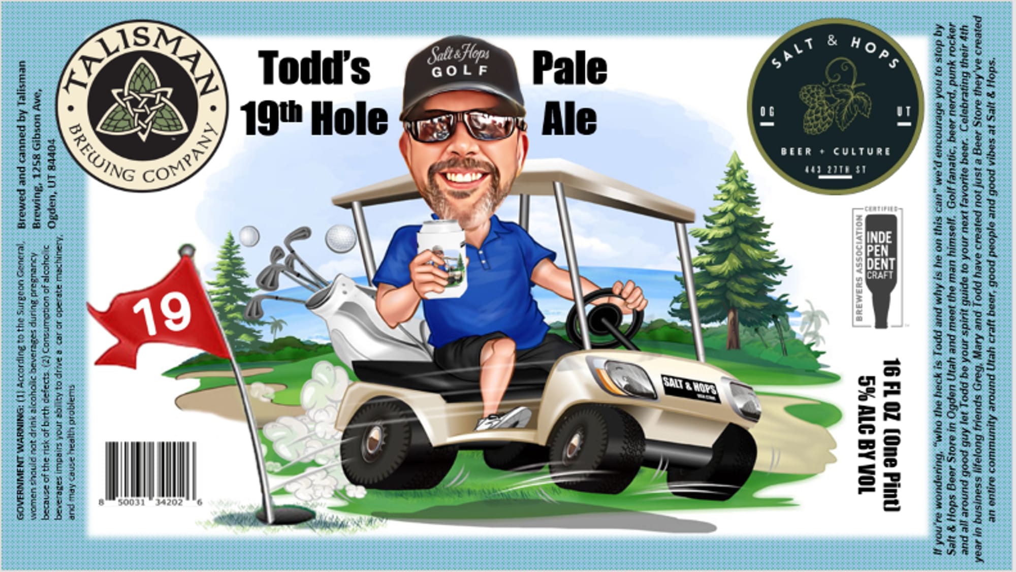 TODDS 19TH HOLE - PALE ALE by TALISMAN BREWING COMPANY - beer label