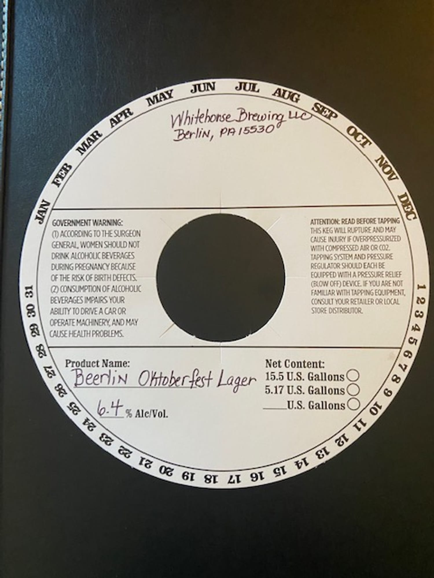 Beerlin Oktoberfest Lager by Whitehorse Brewing LLC - beer label