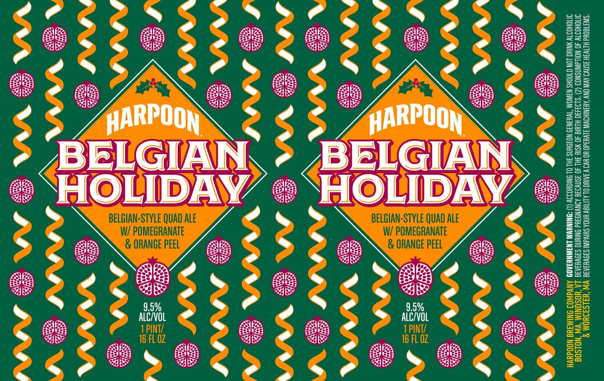 Belgian Holiday by Harpoon Brewery - beer label