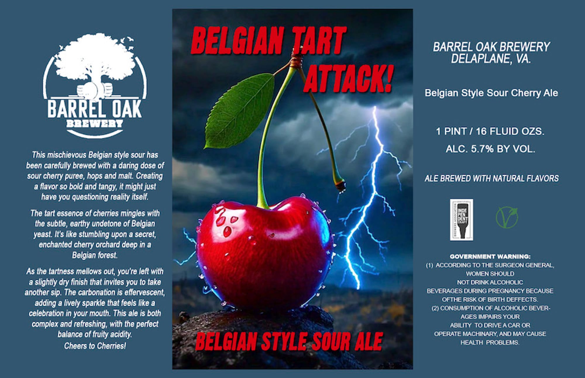 Belgian Tart Attack! by Barrel Oak Brewery - beer label