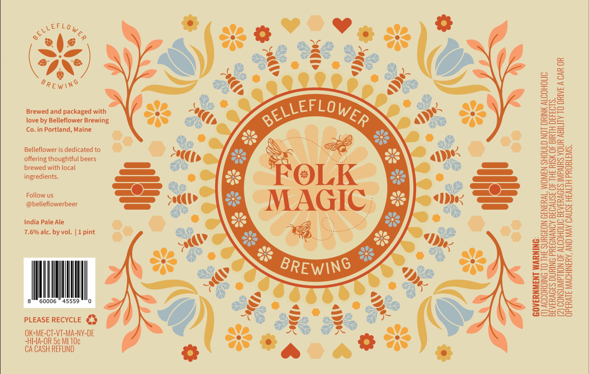 Folk Magic by Belleflower Brewing - beer label