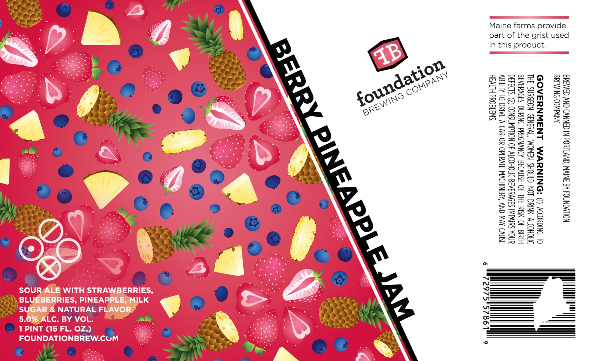 Berry Pineapple Jam by Foundation Brewing Company - beer label