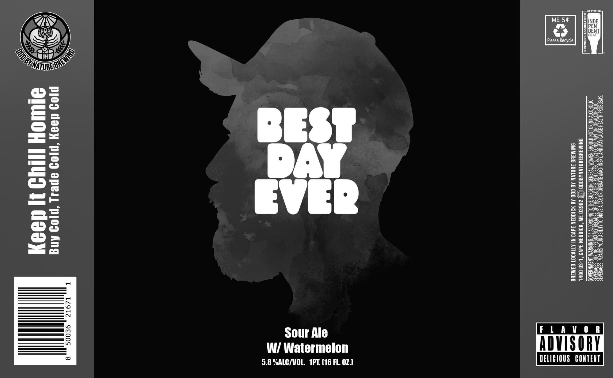 Best Day Ever by Odd by Nature Brewing - beer label
