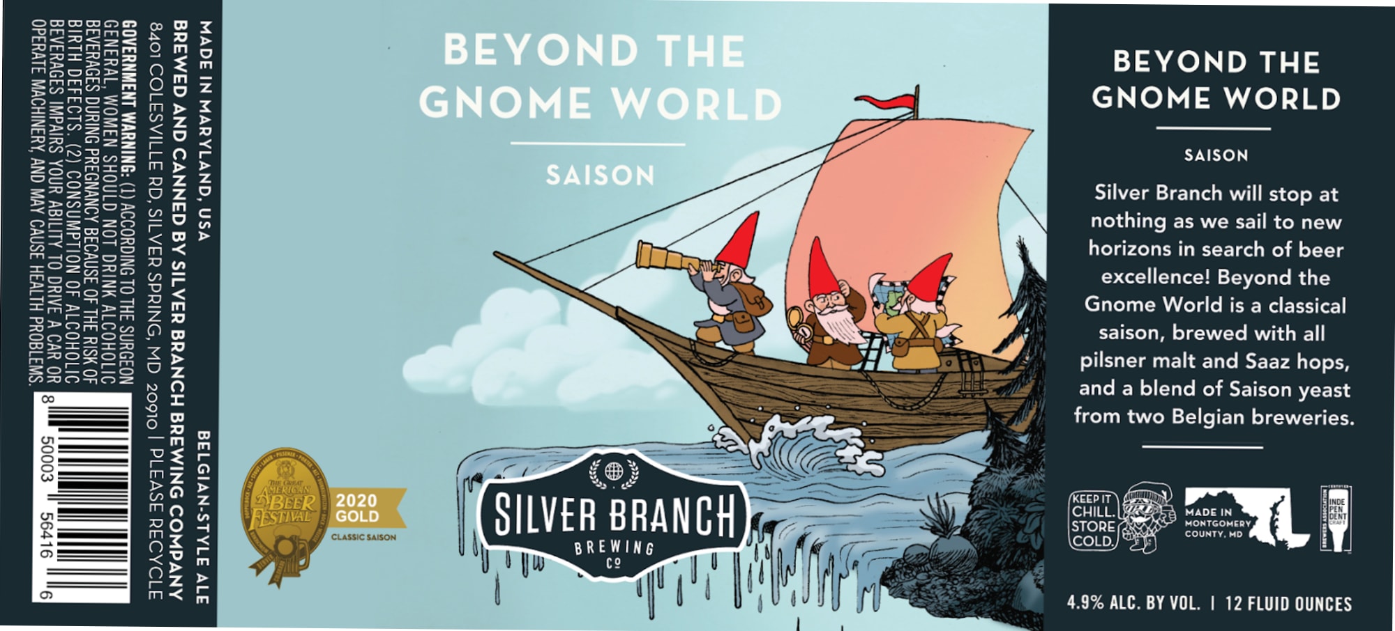 Beyond the Gnome World by Silver Branch Brewing Co. - beer label