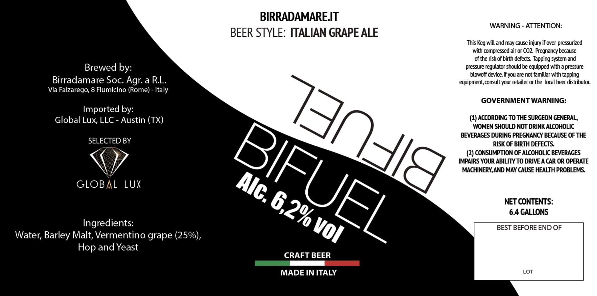 Bifuel by Birradamare.it - beer label