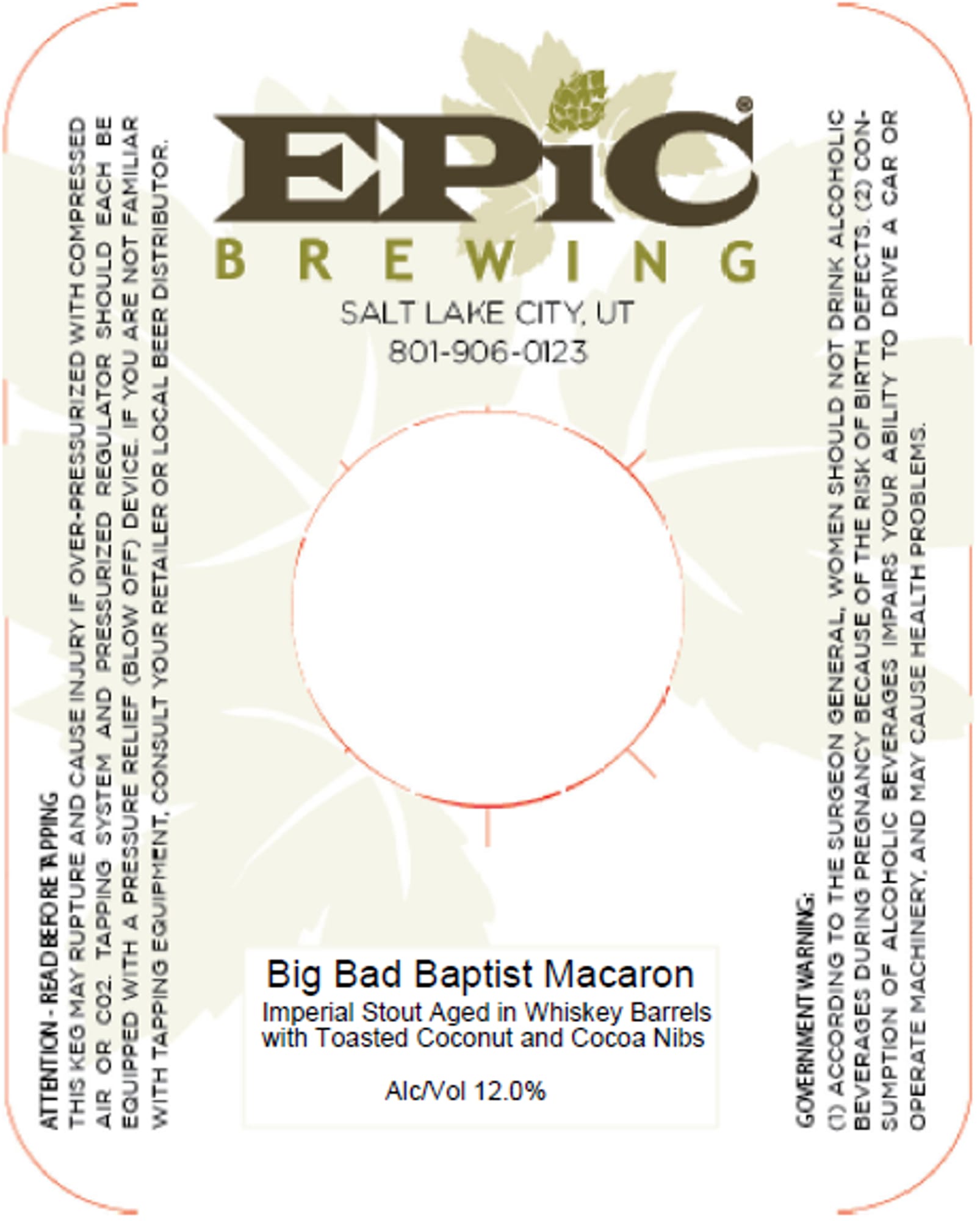 Big Bad Baptist Macaron by Epic Brewing - beer label