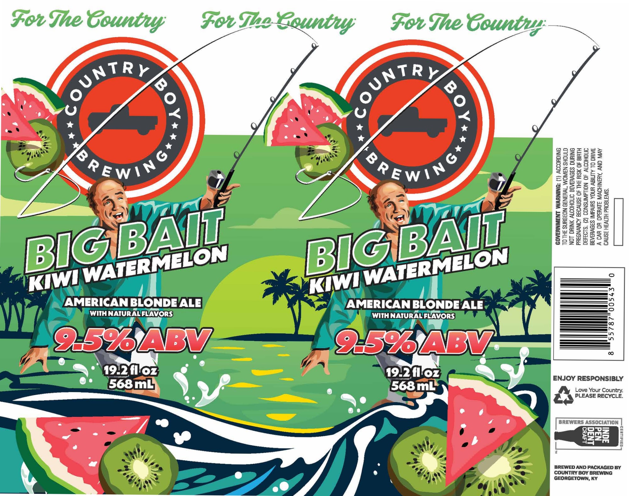 Big Bait Kiwi Watermelon by Country Boy Brewing - beer label