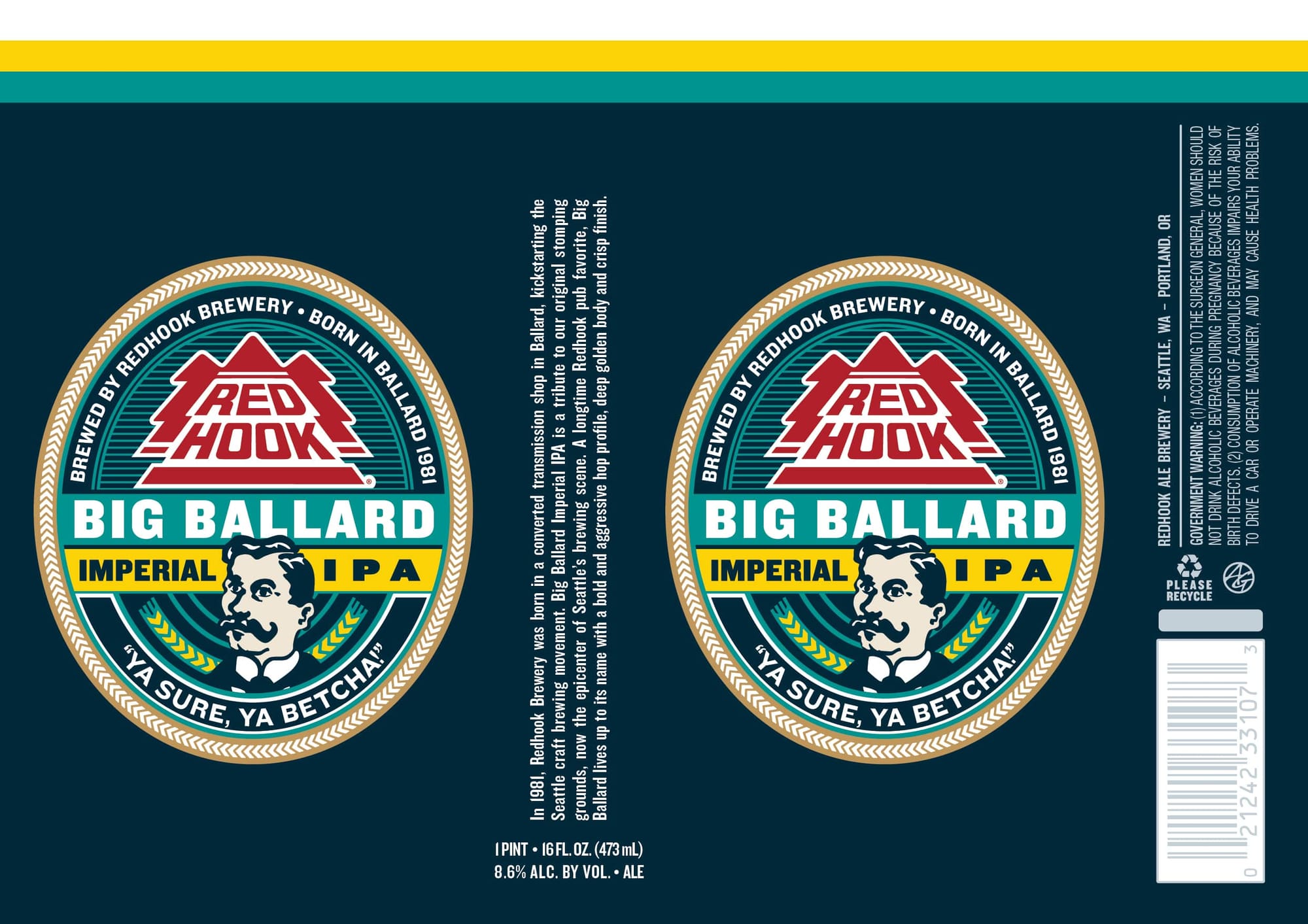 Big Ballard Imperial IPA by Redhook Brewery - beer label