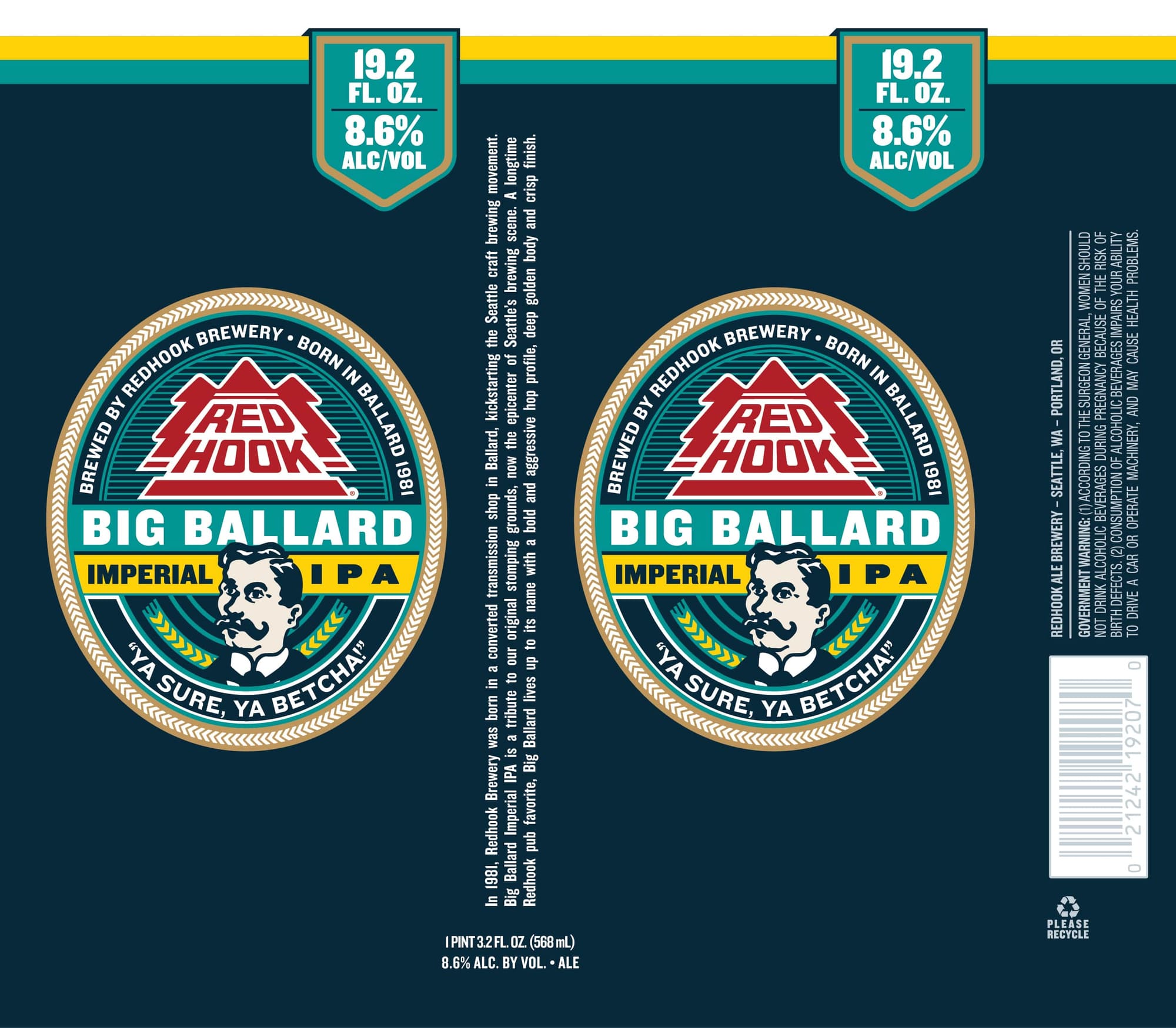 Big Ballard Imperial IPA by Redhook Brewery - beer label