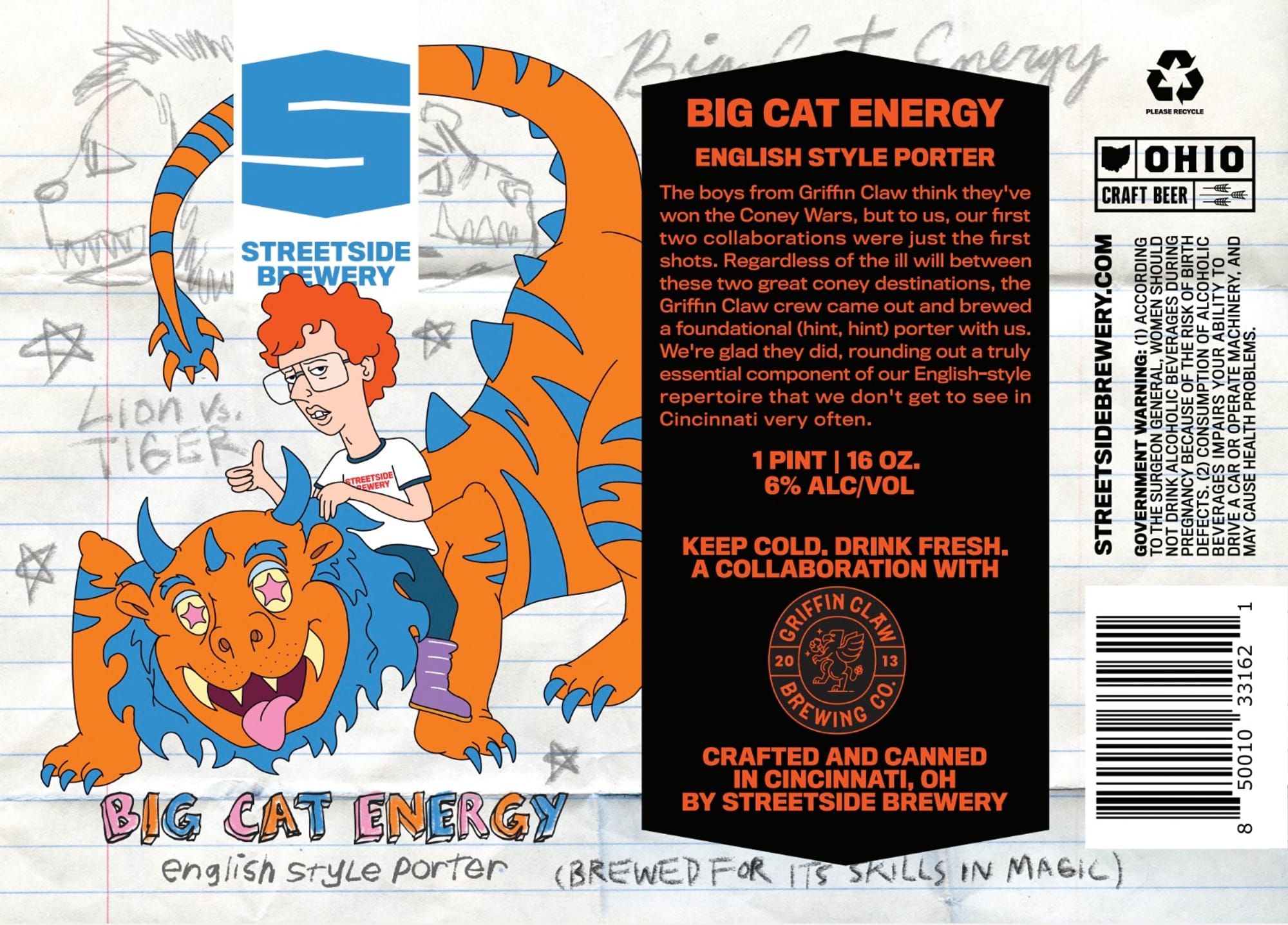Big Cat Energy by Streetside Brewery - beer label