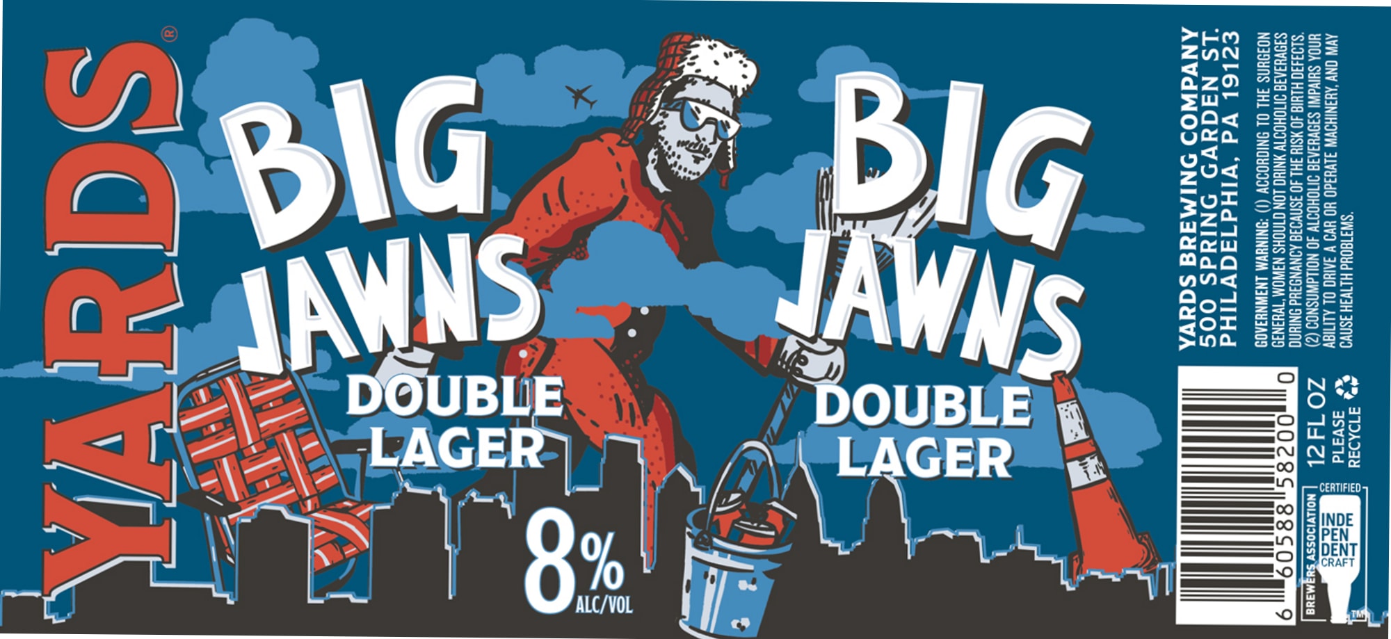 Big Jaws Double Lager by Yards Brewing Company - beer label