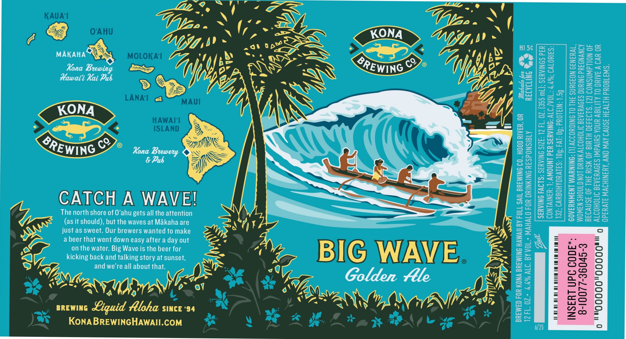 Big Wave Golden Ale by Kona Brewing Co. - beer label
